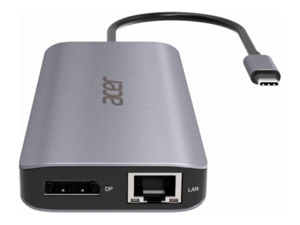 ACER 12-IN-1 TYPE-C DONGLE 2xUSB3.2 2xUSB2.0 2xHDMI DisplayPort Type C PowerDelivery SD Card reader TF Card reader 1000M Ethernet