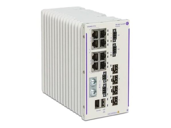 ALCATEL-LUCENT ENTERPRISE Hardened GigE fan-less switch 8×10/100/1000 BaseT RJ-45 802.3bt type-3 PoE 4×100/1000 BaseX SFP