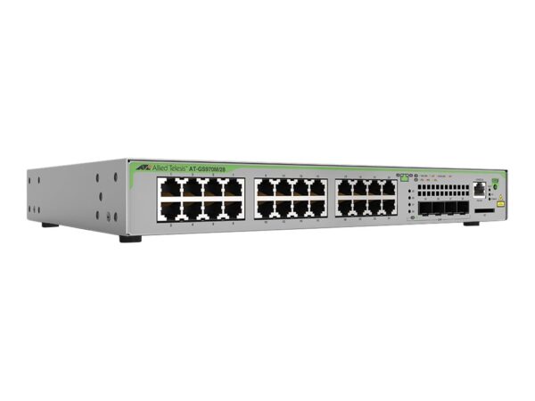 ALLIED 24x 10/100/1000T POE+ ports 4x combo ports 370W POE capacity Fixed one AC power supply EU Power Cord