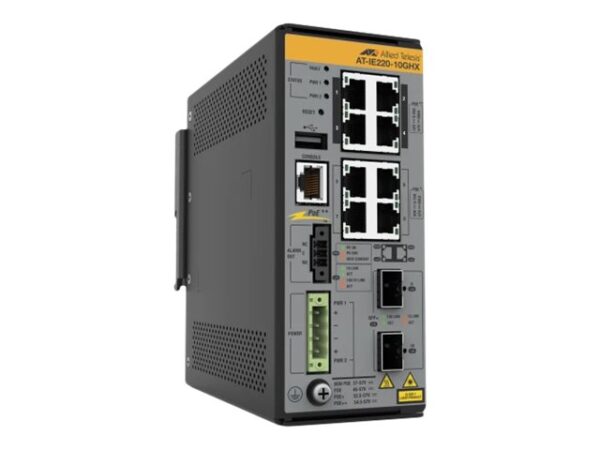 ALLIED 8×10/100/1000T 2x1G/10G SFP+ Industrial Ethernet Layer 2+ Switch PoE++ Support