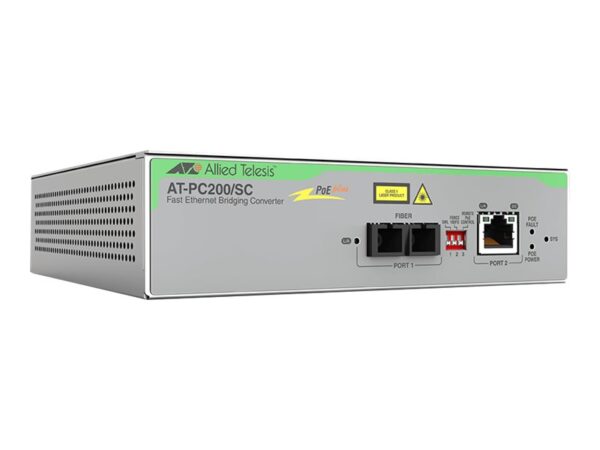 ALLIED TAA Federal 10/100TX to 100FX/SC POE+ Media & Rate Converter Universal PSU