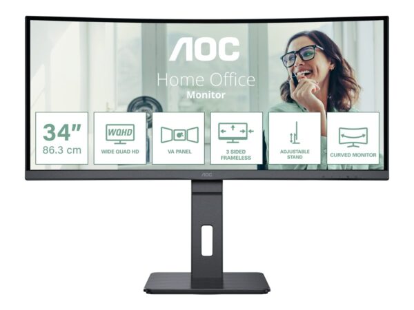 AOC CU34P3CV 34p VA 3440×1440 21:9 4ms HDMI DP USB Black