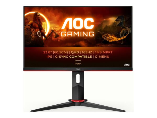 AOC Q24G2A/BK 23.8p Gaming Monitor IPS 2560×1440 1ms HDMI DP Black/Red