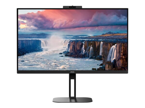 AOC Q27V5CW/BK Moniteur 27 » 2560 x 1440 QHD @ 75 Hz – IPS – 300 cd/m² HDMI, DisplayPort, USB-C – HP- WEBCAM