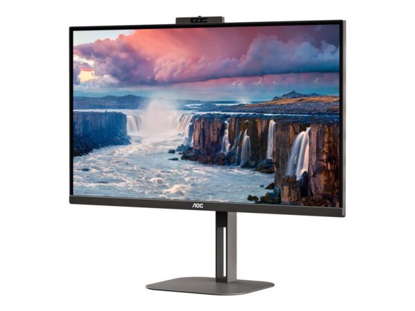 AOC Q27V5CW/BK Moniteur 27 » 2560 x 1440 QHD @ 75 Hz – IPS – 300 cd/m² HDMI, DisplayPort, USB-C – HP- WEBCAM