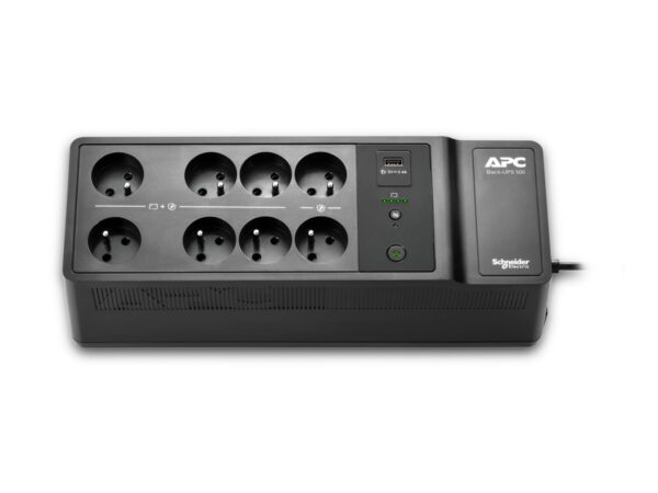 APC Back-UPS 500VA 8 schuko outlets 230V 1 USB charging port