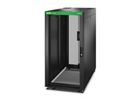 APC Easy Rack 600mm/24U/1000mm with Roof Side panel castors feet and 4 Brackets No Bottom black