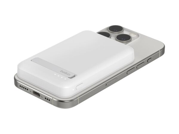 BELKIN 5k Qi2 MagSafe Compatible Powerbank with Kickstand – WHITE