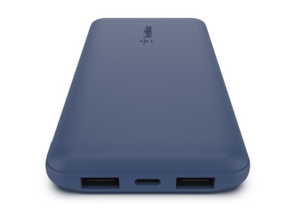 BELKIN Batterie externe 3 ports 10K avec câble USB-A vers USB-C bleu