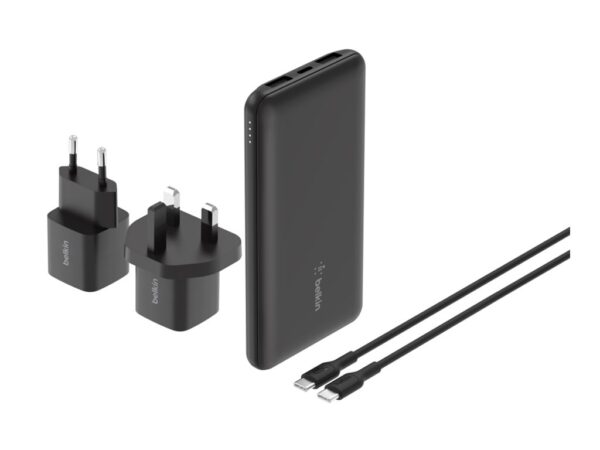 BELKIN Batterie externe 3 ports 10K avec câble USB-A vers USB-C noir