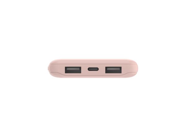 BELKIN Batterie externe 3 ports 10K avec câble USB-A vers USB-C rose