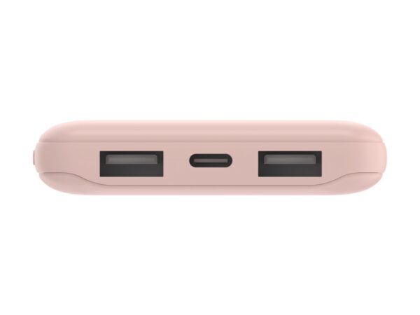 BELKIN Batterie externe 3 ports 10K avec câble USB-A vers USB-C rose