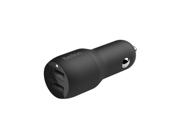 BELKIN BOOST CHARGE 24W 12w x 2 USB-A Dual Car Charger Black