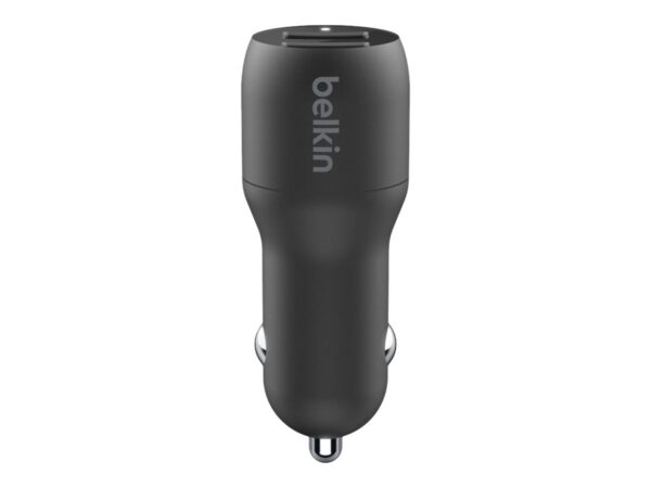 BELKIN BOOST CHARGE 24w USB-A Dual Car Charger w/ 1M PVC A-C Black