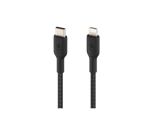 BELKIN BOOST CHARGE USB-C to Lightning Cable Braided 2M Black