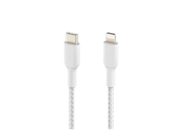 BELKIN BOOST CHARGE USB-C to Lightning Cable Braided 2M White