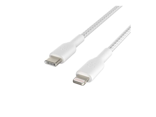 BELKIN BOOST CHARGE USB-C to Lightning Cable Braided 2M White