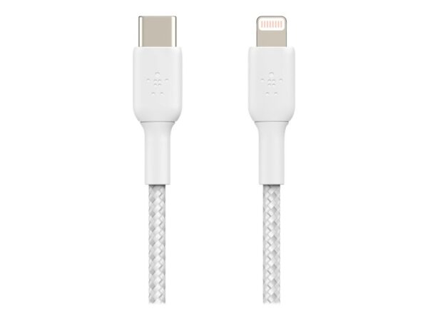 BELKIN BOOST CHARGE USB-C to Lightning Cable Braided 2M White