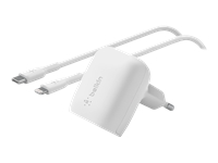 BELKIN Chargeur secteur USB-C PD 20W + cable 1m PVC C-LTG blanc