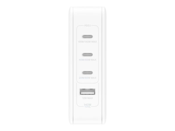 BELKIN PD 140W GAN Wall Charger White With UK+EU+US Plug