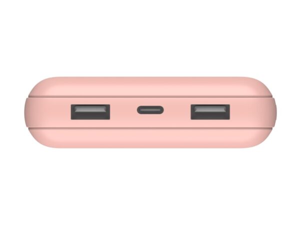 BELKIN Powerbank 20K 15W USB-C cable inclus + 2 USB-A Rose
