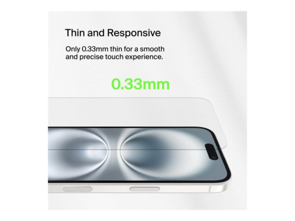 BELKIN ScreenForce Pro Tempered Glass AM Screen Protector – iPhone 16/15/14 Pro