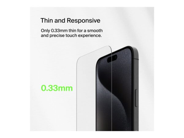 BELKIN ScreenForce Pro Tempered Glass AM Screen Protector – iPhone 16/15/14 Pro
