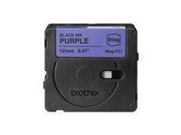 BROTHER 12MM Black on Purple BTAGF31 Ribbon
