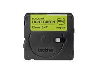BROTHER 12MM BTAGG31 Tape Black on Light Green