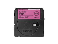 BROTHER 12MM BTAGP31 Ribbon Black on Pink