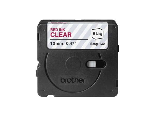 BROTHER BTAG132 Ribbon 12MM Red on Transparent