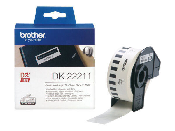 BROTHER DK-22211 Ruban continu film Noir/Blanc – largeur 29 mm