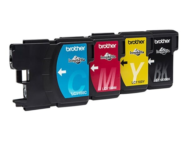 BROTHER LC-1100 cartouche d encre noir et tricolore capacité standard noir: 9.5ml, couleur: 7.5ml noir: 450p, couleur: 325 pages pa