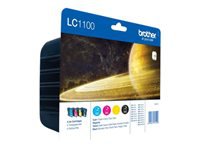 BROTHER LC-1100 cartouche d encre noir et tricolore capacité standard noir: 9.5ml, couleur: 7.5ml noir: 450p, couleur: 325 pages pa
