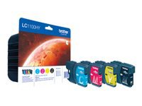 BROTHER LC-1100 cartouche d encre noir et tricolore haute capacité Nr: 19ml, Cl: 16ml Nr: 900, Cl: 750 pages pack de 4 blister