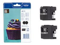 BROTHER LC-123 cartouche d encre noir capacité standard 2 x 600 pages 2-pack blister sans alarme