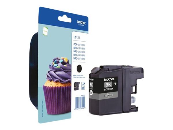 BROTHER LC-123 cartouche d encre noir haute capacité 600 pages 1-pack blister sans alarme