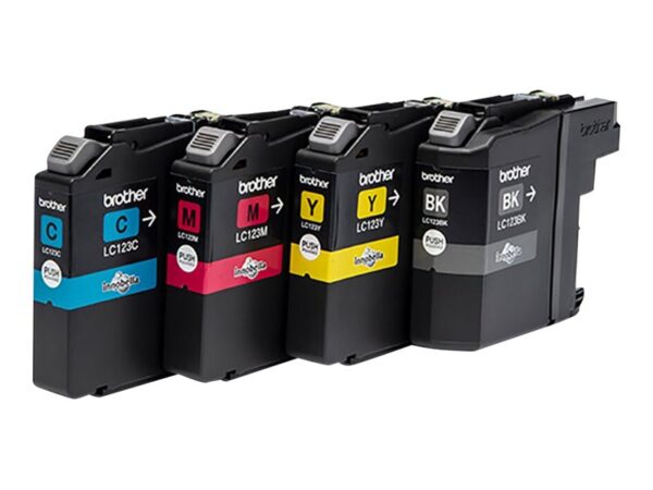 BROTHER LC-123 cartouche dencre noir et tricolore capacité standard 1-pack blister sans alarme