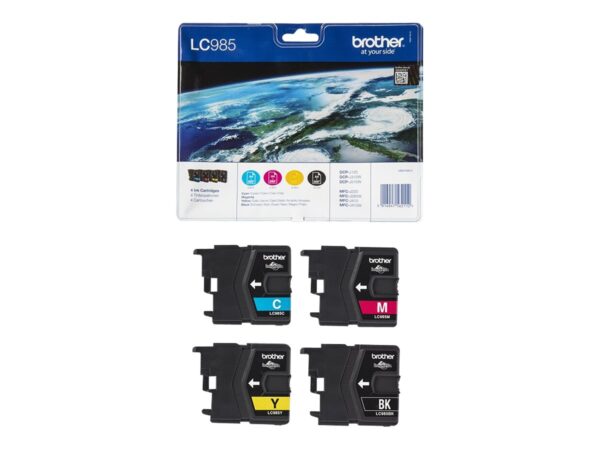 BROTHER LC-985 cartouche d encre noir et tricolore capacité standard nr: 300 pages, cl: 260 pages 4-pack blister sans alarme