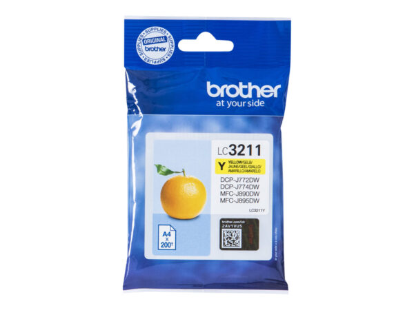 BROTHER LC3211Y Yellow ink cartridge with a capacity of 200 pages