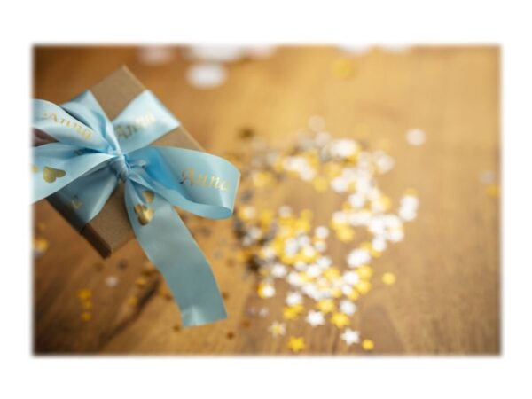 BROTHER P-Touch 12mm light blue/gold ribbon tape