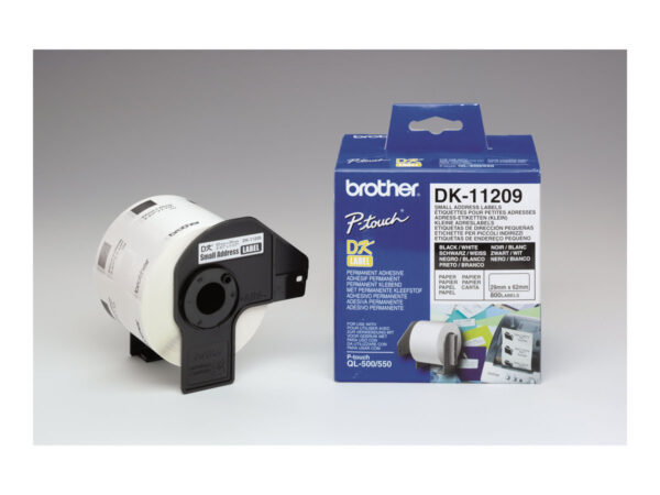BROTHER P-TOUCH DK-11209 die-cut adress label small 29x62mm 800 labels