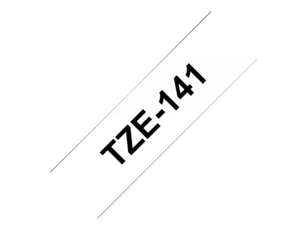 BROTHER P-TOUCH TZE-141 noir sur clear 18mm