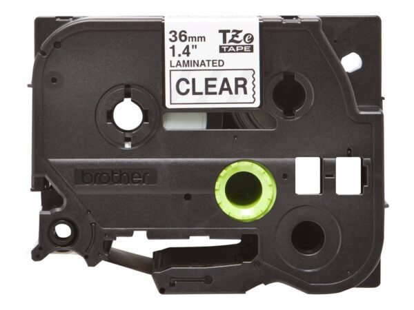 BROTHER P-TOUCH TZE-161 noir sur clear 36mm