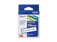 BROTHER P-TOUCH TZE-263 bleu sur blanc 36mm