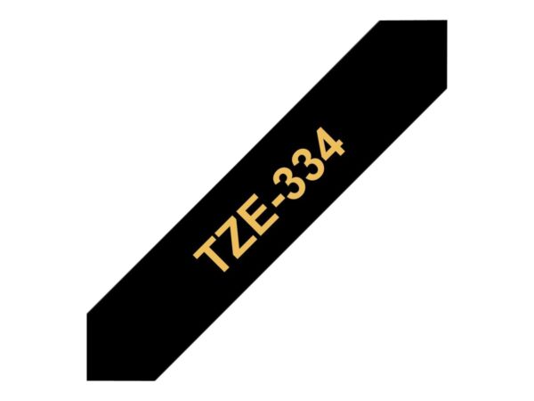 BROTHER P-TOUCH TZE-334 gold sur noir  12mm