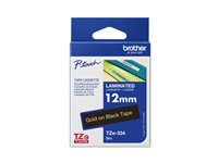 BROTHER P-TOUCH TZE-334 gold sur noir  12mm