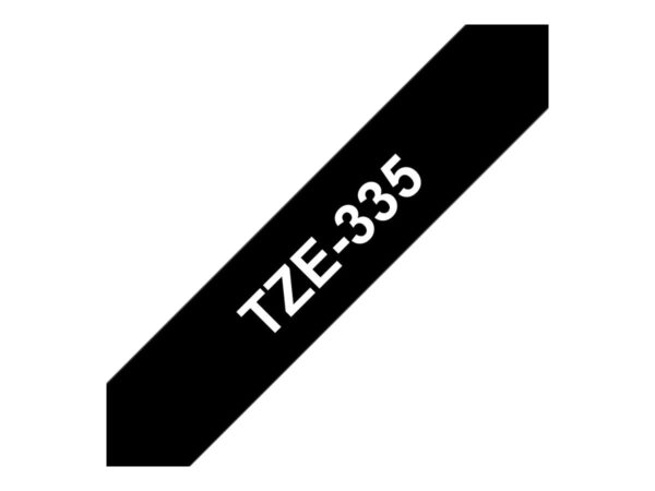 BROTHER P-TOUCH TZE-335 blanc sur noir  12mm