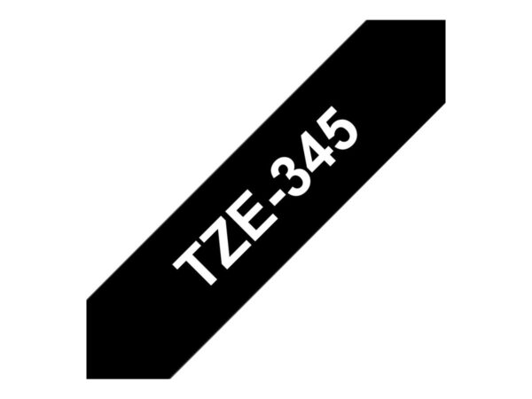 BROTHER P-TOUCH TZE-345 blanc sur noir  18mm