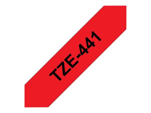 BROTHER P-TOUCH TZE-441 noir sur rouge 18mm